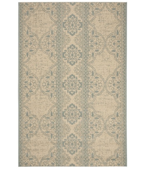 Safavieh Beach House BHS174 Aqua / Cream 2'-2" X 4' Accent Area Rug