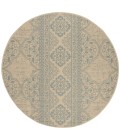 Safavieh Beach House BHS174 Aqua / Cream 4' X 4' Round Area Rug