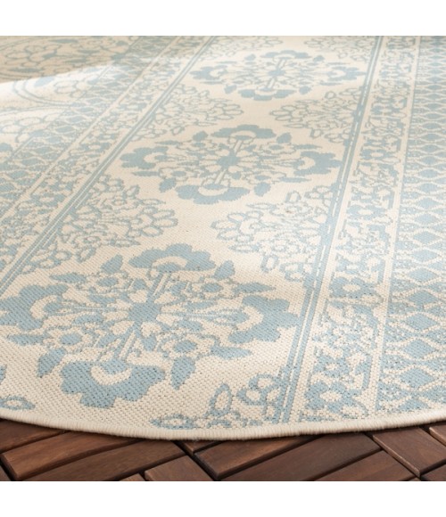 Safavieh Beach House BHS174 Aqua / Cream 2'-2" X 6' Runner Area Rug