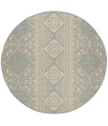 Safavieh Beach House BHS174 Cream / Aqua 8' X 8' Round Area Rug