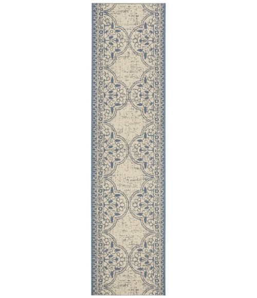Safavieh Beach House BHS174 Blue / Creme 2'-2" X 12' Runner Area Rug