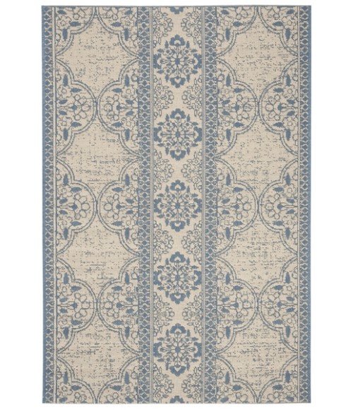 Safavieh Beach House BHS174 Blue / Creme 6'-7" X 6'-7" Square Area Rug