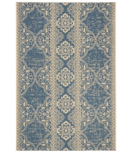 Safavieh Beach House BHS174 Cream / Blue 4' X 6' Rectangle Area Rug