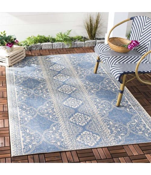 Safavieh Beach House BHS174 Cream / Blue 4' X 6' Rectangle Area Rug