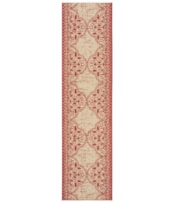 Safavieh Beach House BHS174 Red / Creme 2'-2" X 6' Runner Area Rug