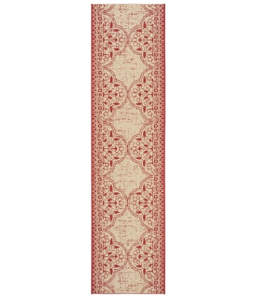 Safavieh Beach House BHS174 Red / Creme 2'-2" X 6' Runner Area Rug