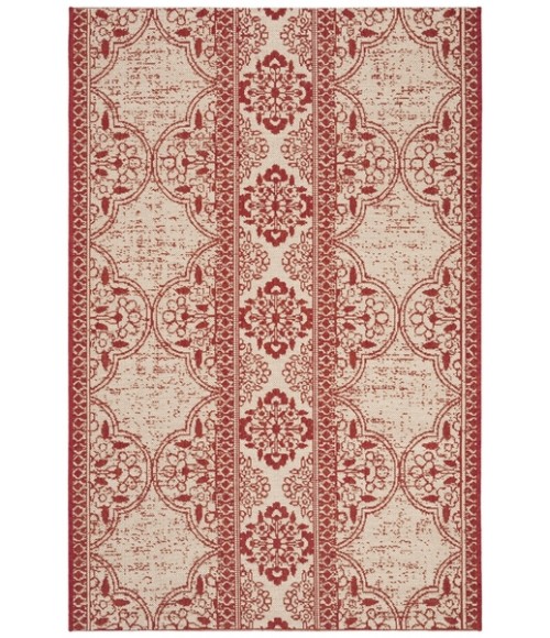 Safavieh Beach House BHS174 Red / Creme 3' X 5' Rectangle Area Rug