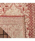 Safavieh Beach House BHS174 Red / Creme 4' X 4' Round Area Rug