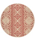 Safavieh Beach House BHS174 Red / Creme 4' X 4' Round Area Rug
