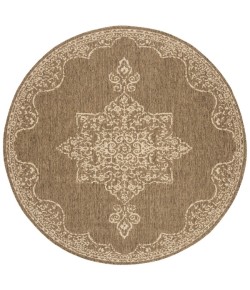 Safavieh Beach House BHS180 Cream / Beige 4' X 4' Round Area Rug
