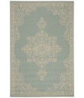 Safavieh Beach House BHS180 Cream / Aqua 3' X 5' Rectangle Area Rug
