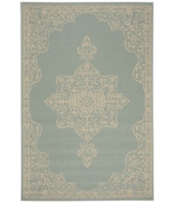 Safavieh Beach House BHS180 Cream / Aqua 3' X 5' Rectangle Area Rug