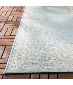 Safavieh Beach House BHS180 Cream / Aqua 3' X 5' Rectangle Area Rug
