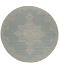 Safavieh Beach House BHS180 Cream / Aqua 4' X 4' Round Area Rug