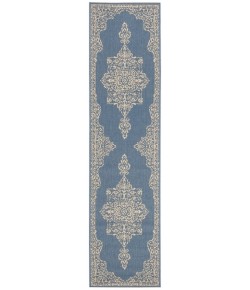Safavieh Beach House BHS180 Cream / Blue 2'-2" X 8' Runner Area Rug