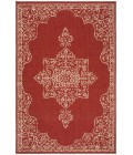Safavieh Beach House BHS180 Red / Creme 4' X 4' Square Area Rug