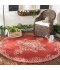 Safavieh Beach House BHS180 Red / Creme 6'-7" X 6'-7" Round Area Rug