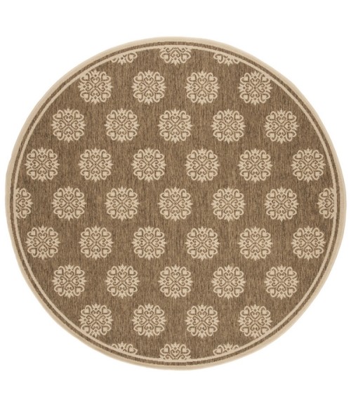Safavieh Beach House BHS181 Beige / Cream 4' X 4' Round Area Rug