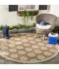 Safavieh Beach House BHS181 Beige / Cream 4' X 4' Round Area Rug