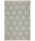 Safavieh Beach House BHS181 Aqua / Cream 6'-7" X 9'-2" Rectangle Area Rug