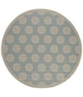 Safavieh Beach House BHS181 Aqua / Cream 8' X 8' Round Area Rug