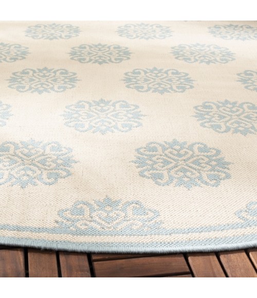 Safavieh Beach House BHS181 Cream / Aqua 2'-2" X 10' Runner Area Rug