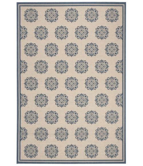 Safavieh Beach House BHS181 Blue / Creme 6'-7" X 6'-7" Square Area Rug