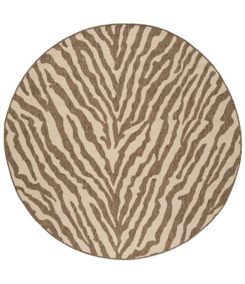 Safavieh Beach House BHS182 Cream / Beige 4' X 4' Round Area Rug