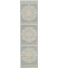 Safavieh Beach House BHS183 Cream / Aqua 2'-2" X 8' Runner Area Rug