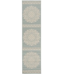 Safavieh Beach House BHS183 Cream / Aqua 2'-2" X 8' Runner Area Rug