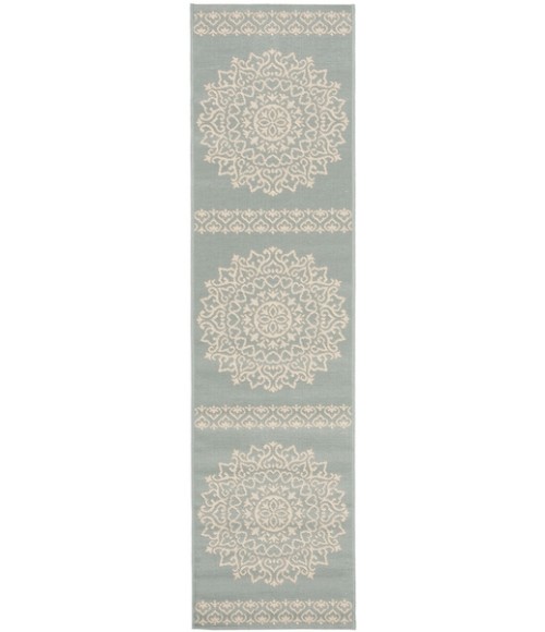 Safavieh Beach House BHS183 Cream / Aqua 2'-2" X 8' Runner Area Rug