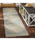 Safavieh Beach House BHS183 Cream / Aqua 2'-2" X 8' Runner Area Rug