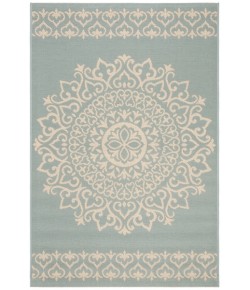 Safavieh Beach House BHS183 Cream / Aqua 5'-3" X 7'-6" Rectangle Area Rug