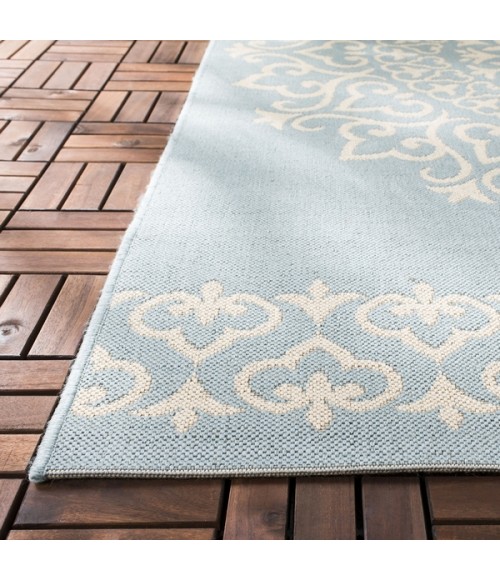 Safavieh Beach House BHS183 Cream / Aqua 9' X 12' Rectangle Area Rug