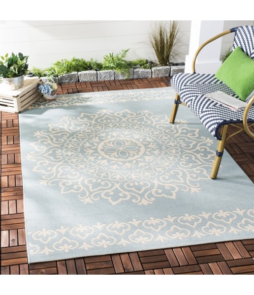 Safavieh Beach House BHS183 Cream / Aqua 9' X 12' Rectangle Area Rug