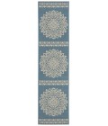 Safavieh Beach House BHS183 Cream / Blue 2'-2" X 12' Runner Area Rug