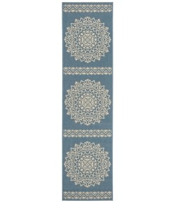 Safavieh Beach House BHS183 Cream / Blue 2'-2" X 12' Runner Area Rug