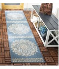 Safavieh Beach House BHS183 Cream / Blue 2'-2" X 12' Runner Area Rug