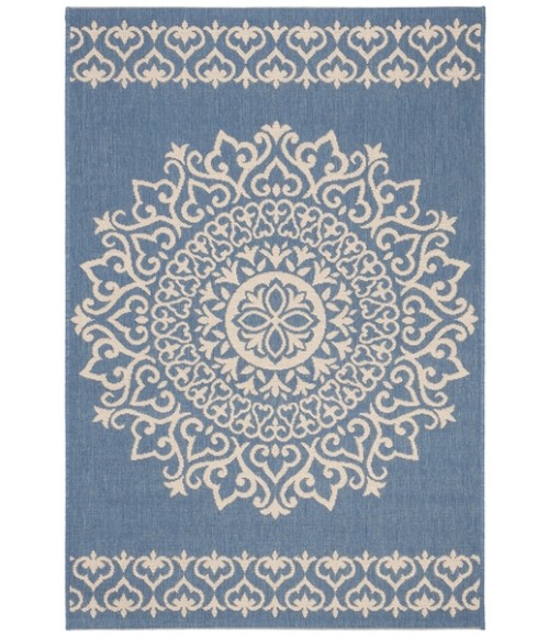 Safavieh Beach House BHS183 Cream / Blue 2'-2" X 4' Accent Area Rug