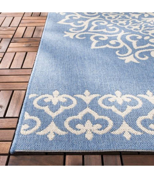 Safavieh Beach House BHS183 Cream / Blue 2'-2" X 12' Runner Area Rug