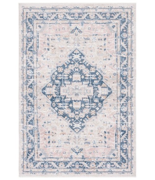 Safavieh Blair Washable BLR200 Beige / Navy 5'-3" X 7'-6" Rectangle Area Rug