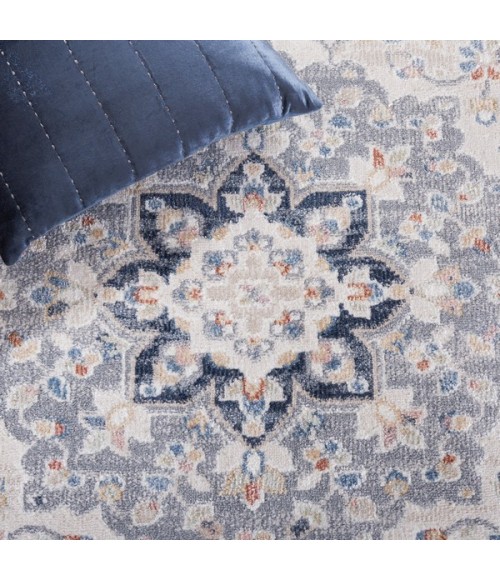 Safavieh Blair Washable BLR204 Beige / Grey Navy 5'-3" X 7'-6" Rectangle Area Rug