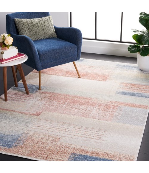 Safavieh Blair Washable BLR216 Beige / Blue Rust 4' X 6' Rectangle Area Rug