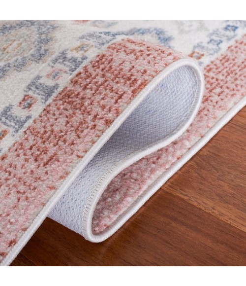 Safavieh Blair Washable BLR218 Rose / Blue 2'-2" X 8' Runner Area Rug