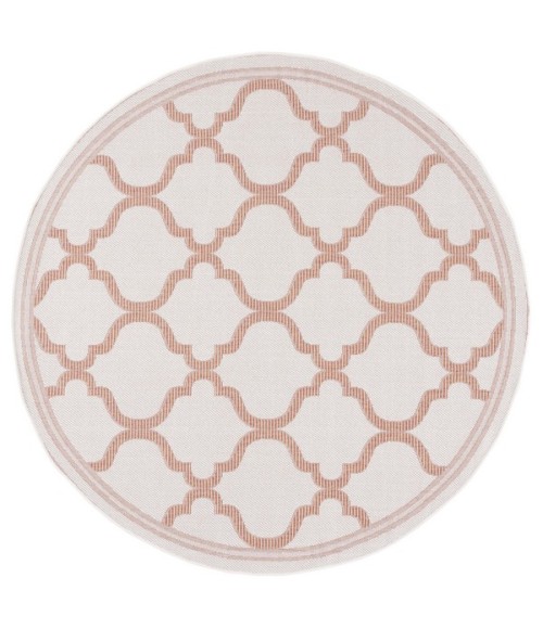 Safavieh Bermuda BMU810 Ivory / Rust 6'-7" X 6'-7" Round Area Rug