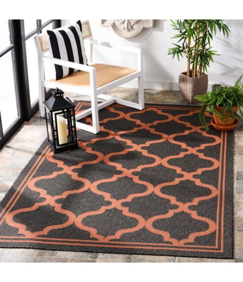 Safavieh Bermuda BMU810 Charcoal / Rust 3' X 5' Rectangle Area Rug