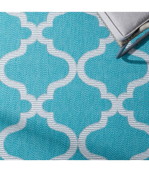 Safavieh Bermuda BMU810 Aqua / Grey 6'-7" X 9'-2" Rectangle Area Rug