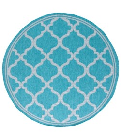 Safavieh Bermuda BMU810 Aqua / Grey 6'-7" X 6'-7" Round Area Rug
