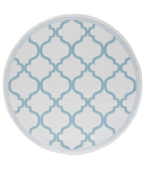 Safavieh Bermuda BMU810 Beige / Aqua 6'-7" X 6'-7" Round Area Rug