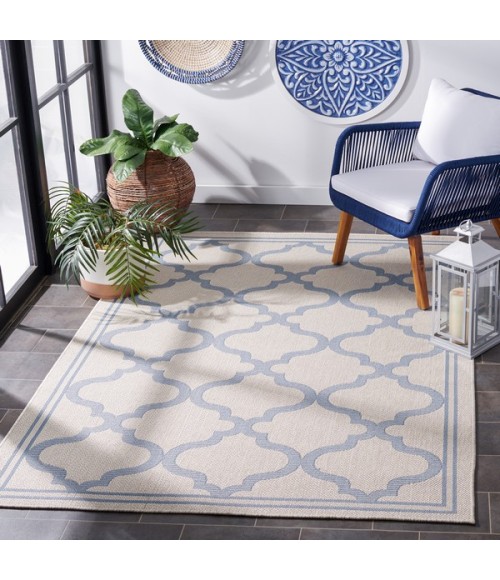 Safavieh Bermuda BMU810 Ivory / Blue 3' X 5' Rectangle Area Rug